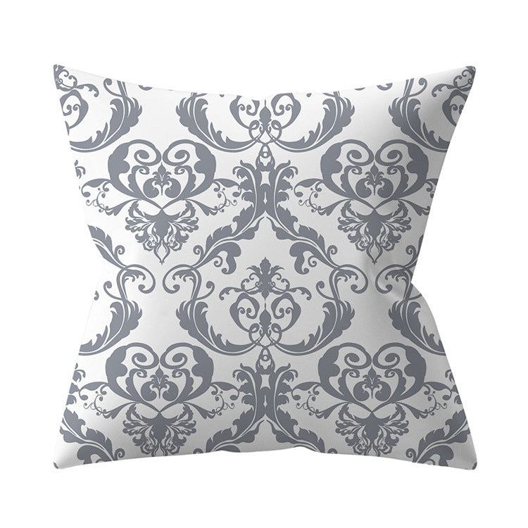 Gray Geometric Polyester Pillow Cover Cross-border Hot Sale Silver Gray Sofa Cushion Cushion Cover