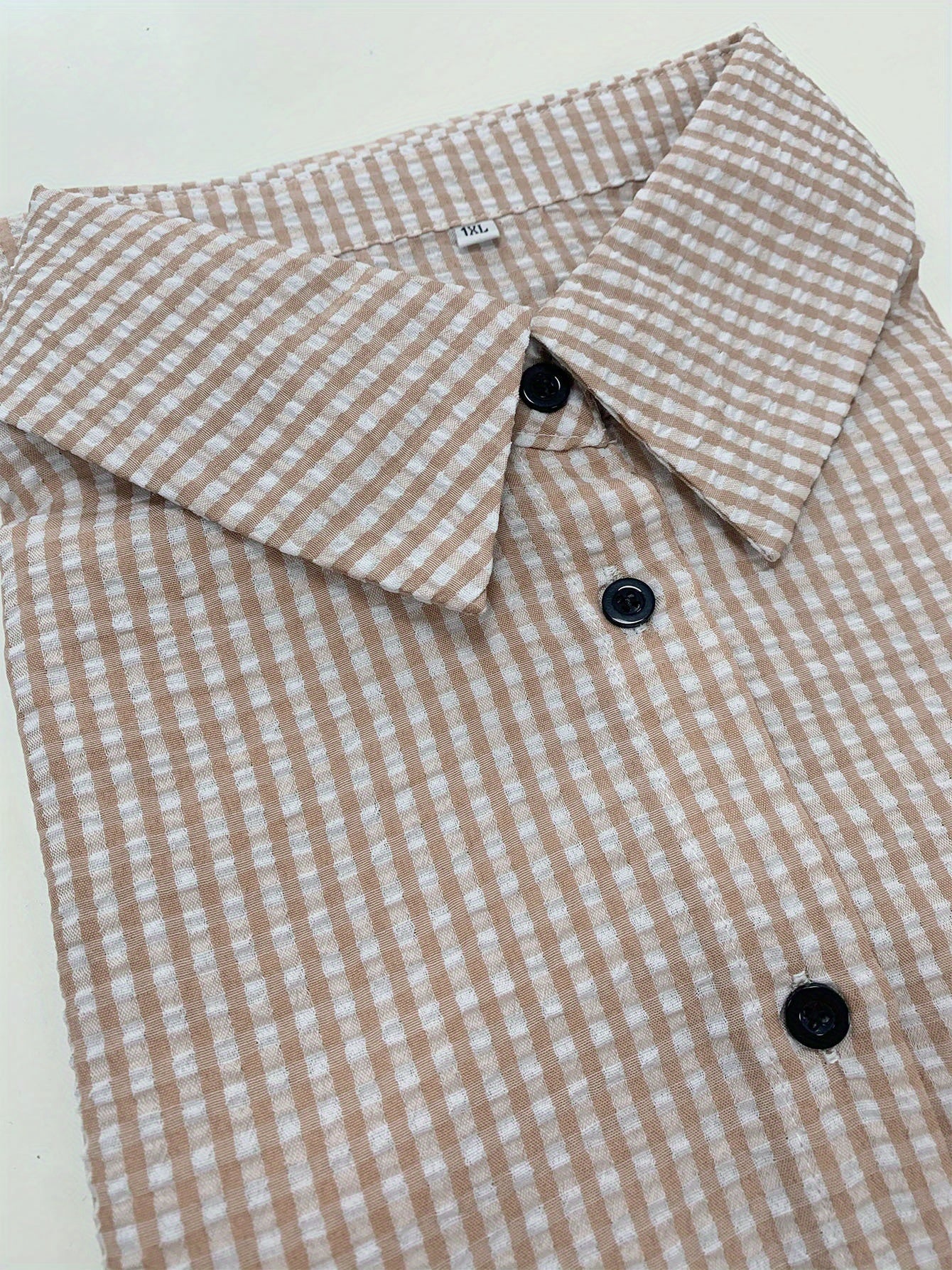 Women's Plus Size Plaid Button-Down Shirt - Summer Casual Collared Work Outdoor Top