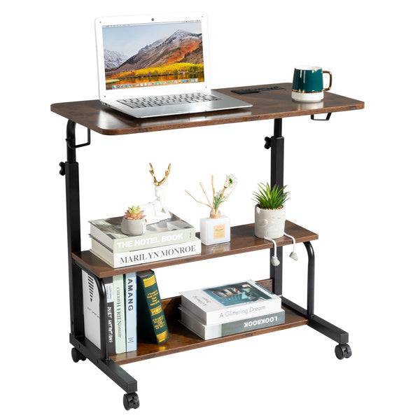Retro Brown Adjustable Computer Desk
