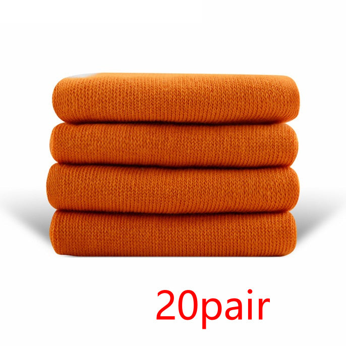 Solid Color High-elastic Mid-calf Boneless Macaron Colored Cotton Socks