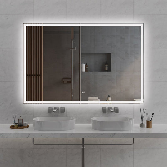 Modern LED Smart Mirror Bathroom Mirror, Front Lit & Back Lit With 3 Color Adjustable, Memory Function, Anti-Fog, Time Mode Control