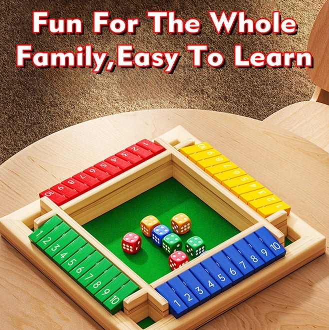 Dice Game,2-4 Player Family Wooden Board Table Math Games For Adults And Kids, 8 Dices Classics Tabletop Version Games For Classroom,Home,Party Or Pub