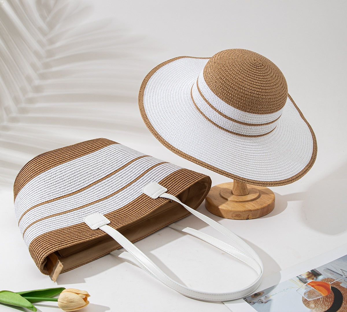 Seaside Vacation Sun Protection Straw Hat Bag Set