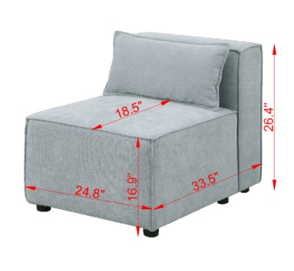 Modular Sofa Grayish Blue Chenille Fabric, Simple And Grand, The Seat And Back Is Very Soft. This Is Also A KNOCK DOWN Sofa
