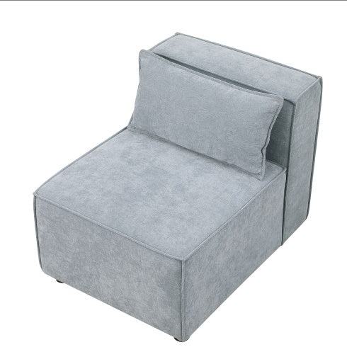 Modular Sofa Grayish Blue Chenille Fabric, Simple And Grand, The Seat And Back Is Very Soft. This Is Also A KNOCK DOWN Sofa