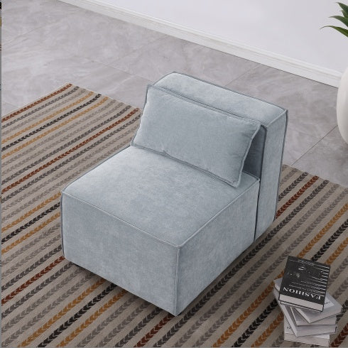 Modular Sofa Grayish Blue Chenille Fabric, Simple And Grand, The Seat And Back Is Very Soft. This Is Also A KNOCK DOWN Sofa