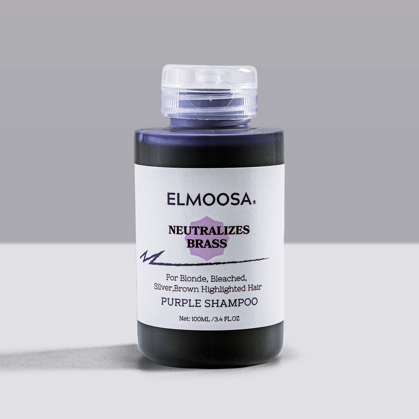 ELMOOSA Blonde Toning Purple Shampoo,100ml Knocks Out Brassy Tones Cleanse Your Blonde Hair
