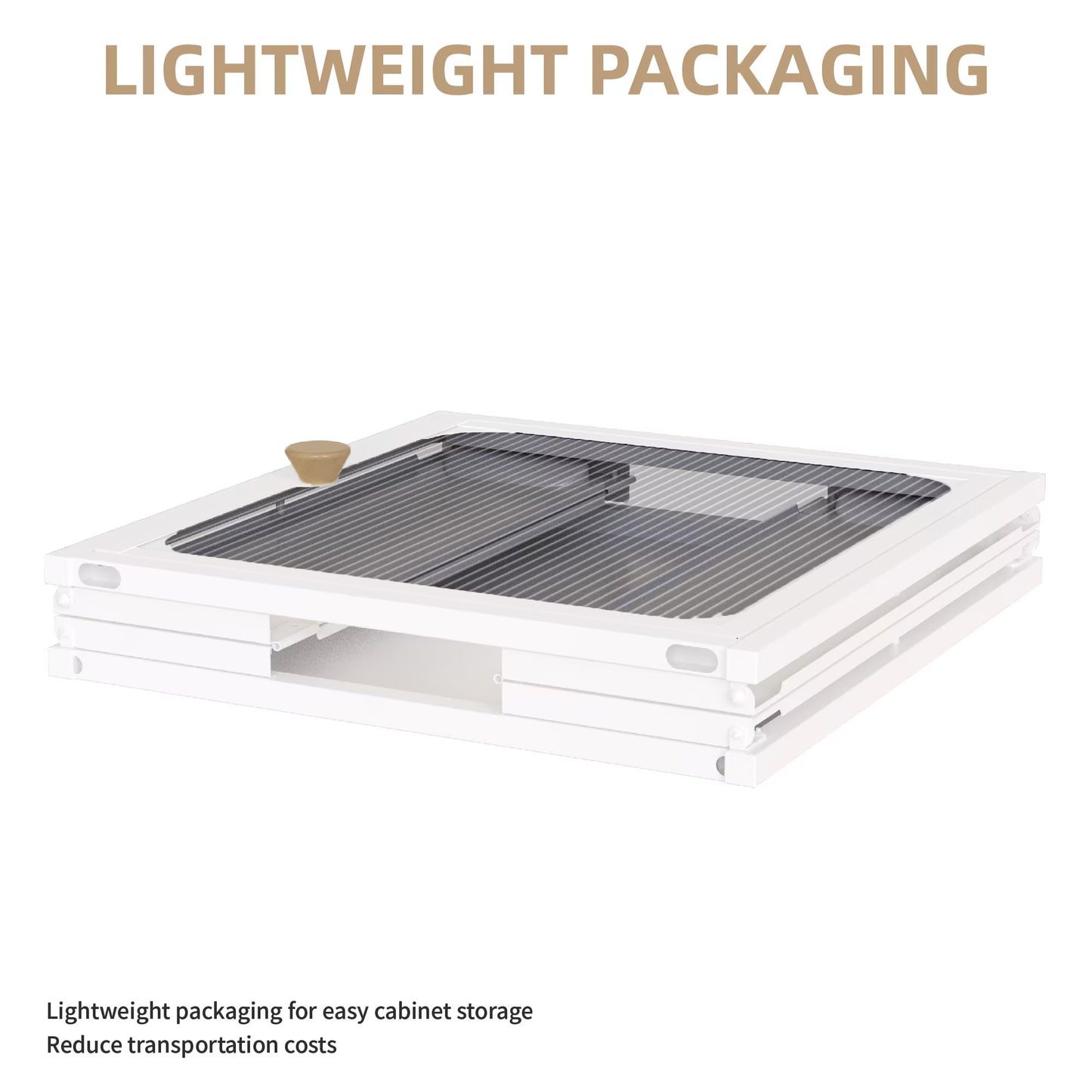 Single Sturdy  Convenient Fordable Cabinet, Durable Steel-Wood Combo With Anti-Slip Design  Quick Fold  Install, Easy To DIY Storage Container With Door, White