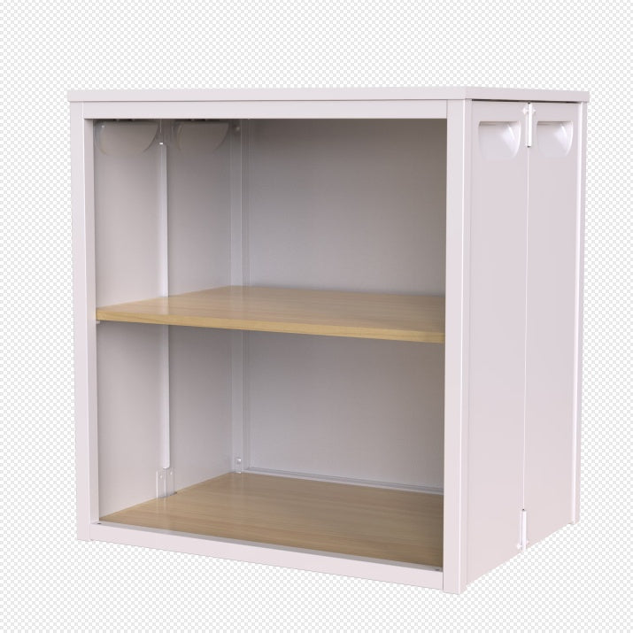 Single Sturdy  Convenient Fordable Cabinet, Durable Steel-Wood Combo With Anti-Slip Design  Quick Fold  Install, Easy To DIY Storage Container With Door, White