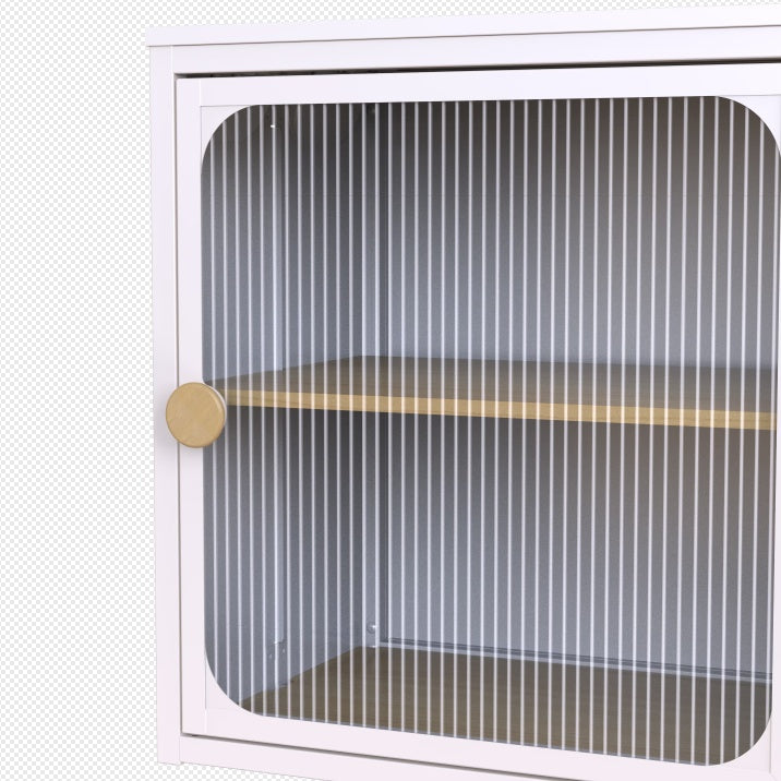 Single Sturdy  Convenient Fordable Cabinet, Durable Steel-Wood Combo With Anti-Slip Design  Quick Fold  Install, Easy To DIY Storage Container With Door, White