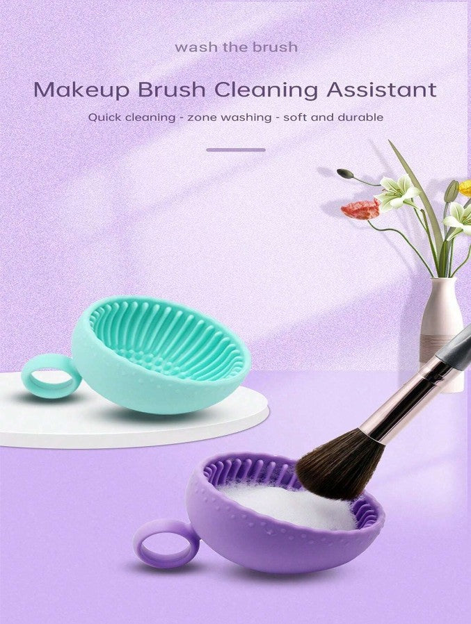 Two Silicone Dishwashing Brushes - Green And Purple Are Durable, Non-slip And Easy To Hold
