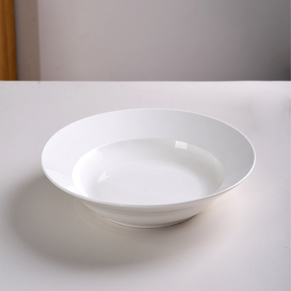 9.5 Inch Pure White Soup Plate, Dinner Plate 6 Pieces