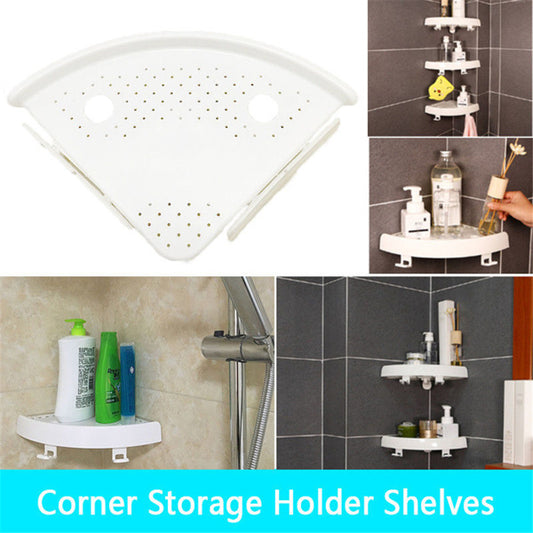 Bathroom Corner Shelf Organizer With Hooks, Easy To Install
