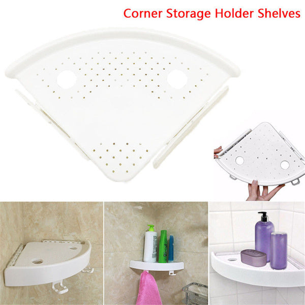 Bathroom Corner Shelf Organizer With Hooks, Easy To Install