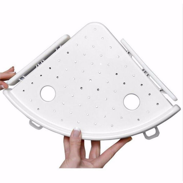 Bathroom Corner Shelf Organizer With Hooks, Easy To Install