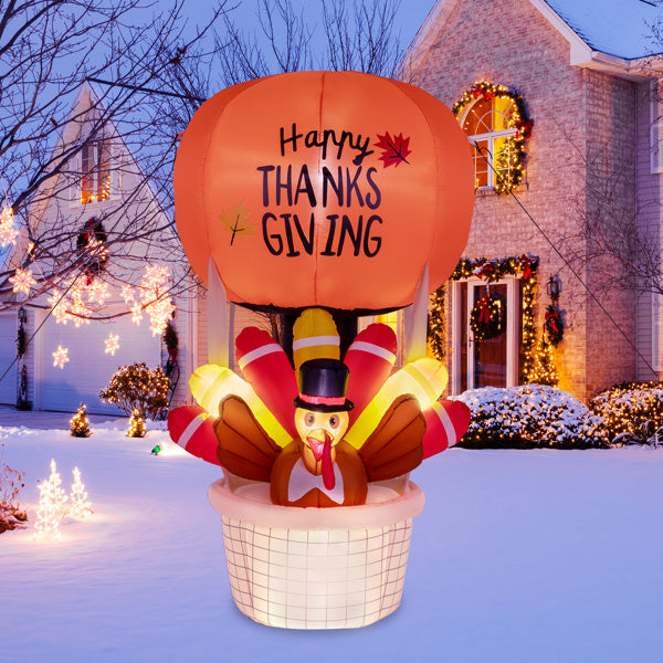 6ft Turkey Hot Air Balloon With 5 LED Lights