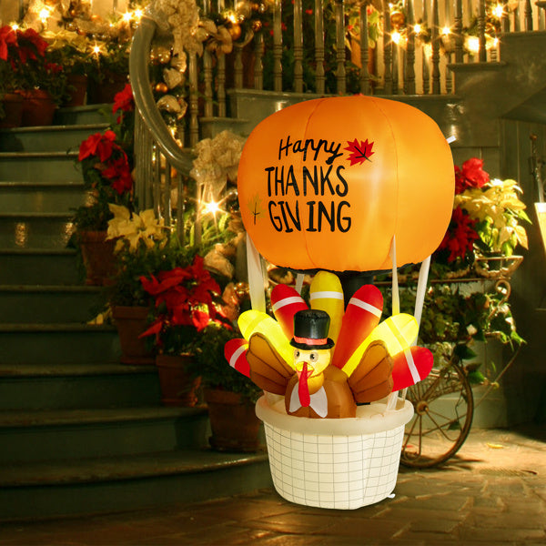6ft Turkey Hot Air Balloon With 5 LED Lights