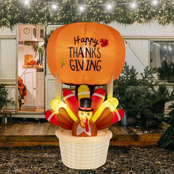 6ft Turkey Hot Air Balloon With 5 LED Lights