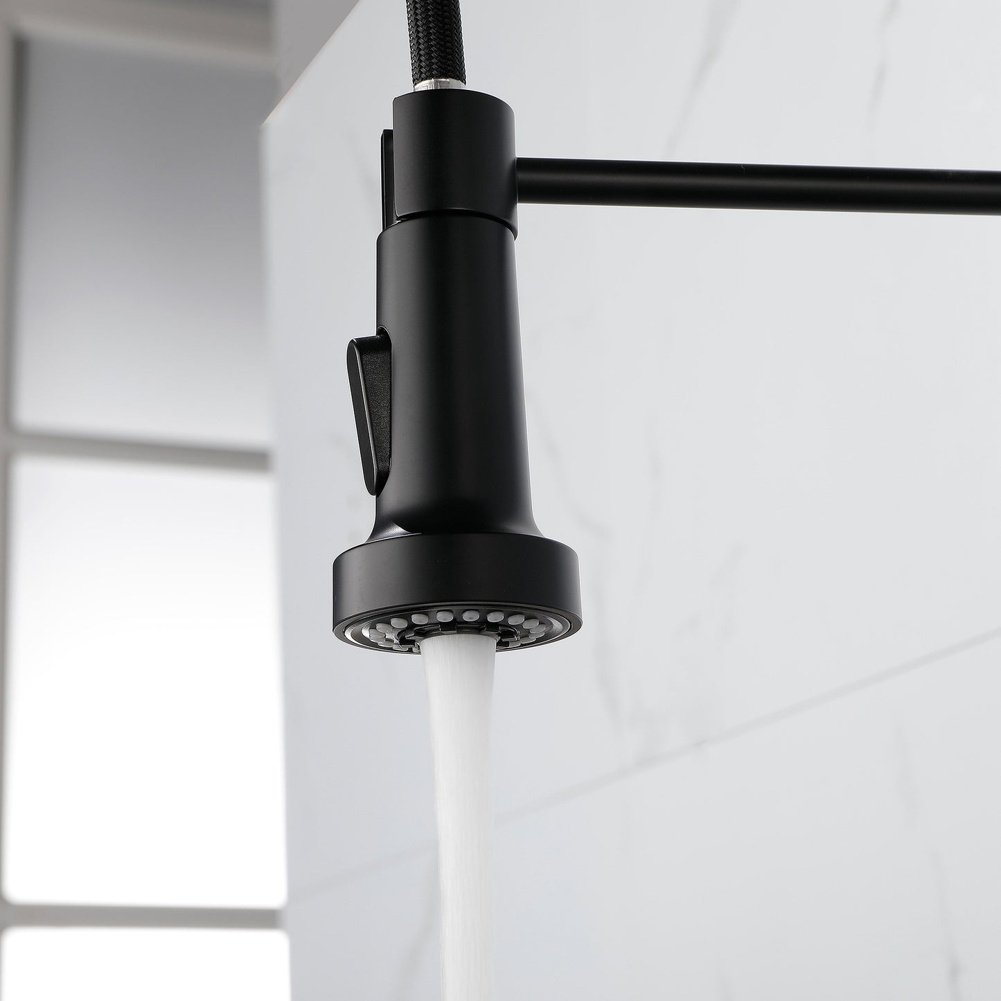 Solid Brass Single Handle Single Rod Downward Spring Kitchen Sink Faucet