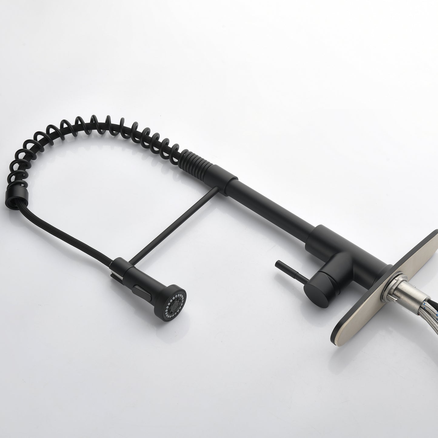 Solid Brass Single Handle Single Rod Downward Spring Kitchen Sink Faucet