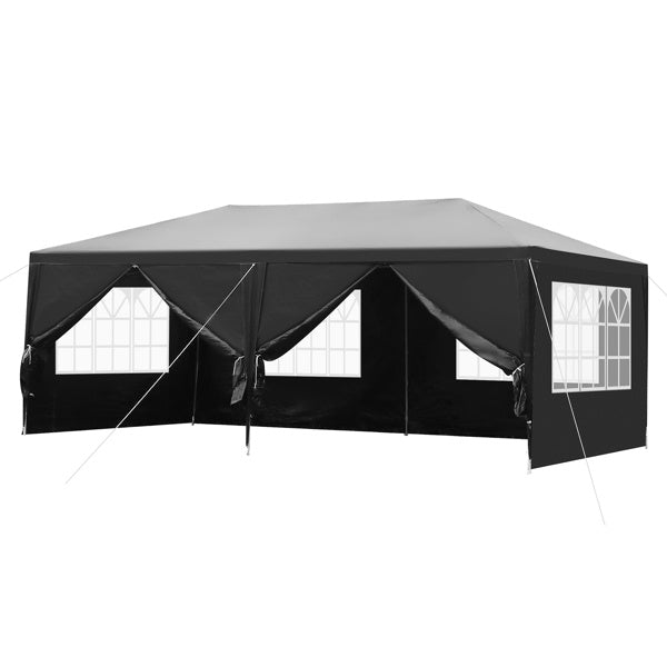 3X6M 6 Sided, With Two Doors And A Black Pergola