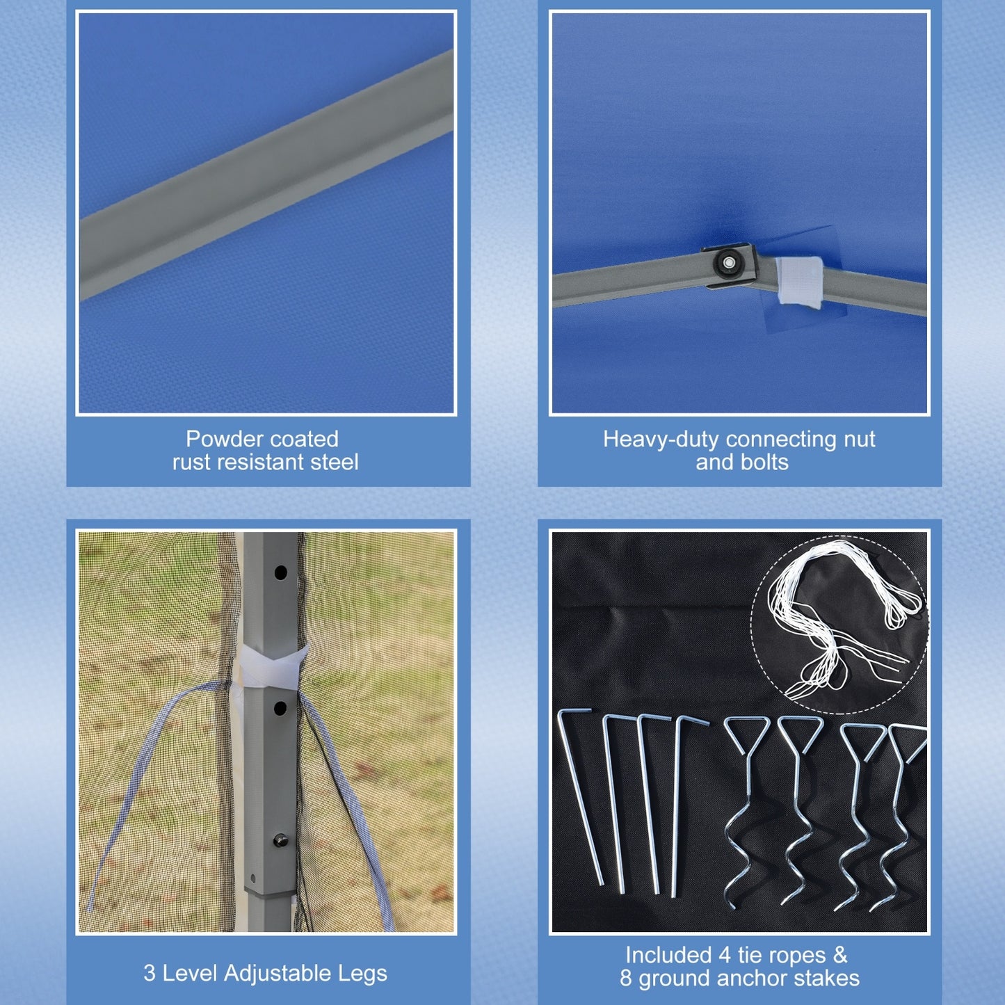 Outsunny 10' X10' Pop Up Canopy Tent With Netting, Instant Gazebo, Ez Up Screen House Room With Car