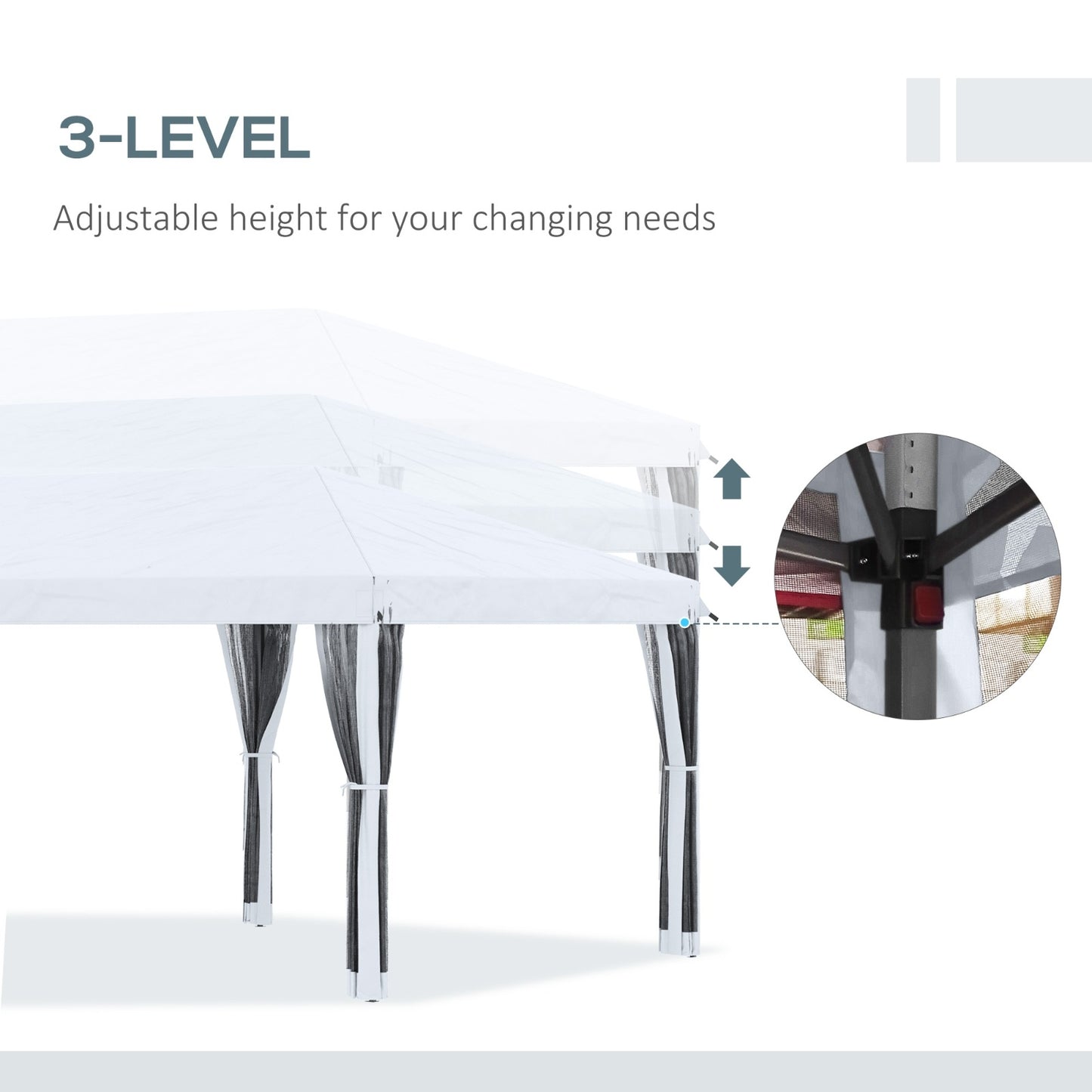 Outsunny 10' X 20' Pop Up Canopy Tent With Netting, Heavy Duty Instant Sun Shelter, Large Tents For