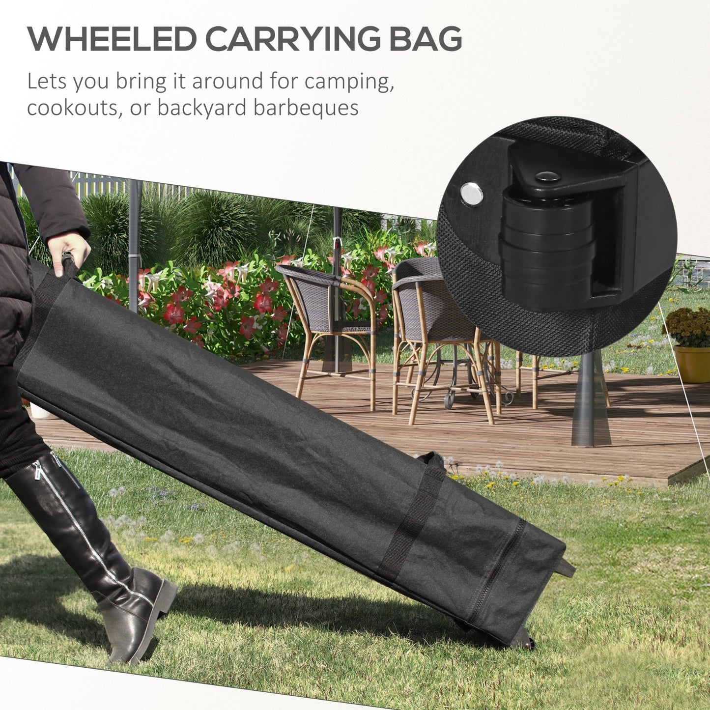 Outsunny 10' X 10' Pop Up Canopy Tent With Netting, Instant Sun Shelter, Tents For Parties, Height A