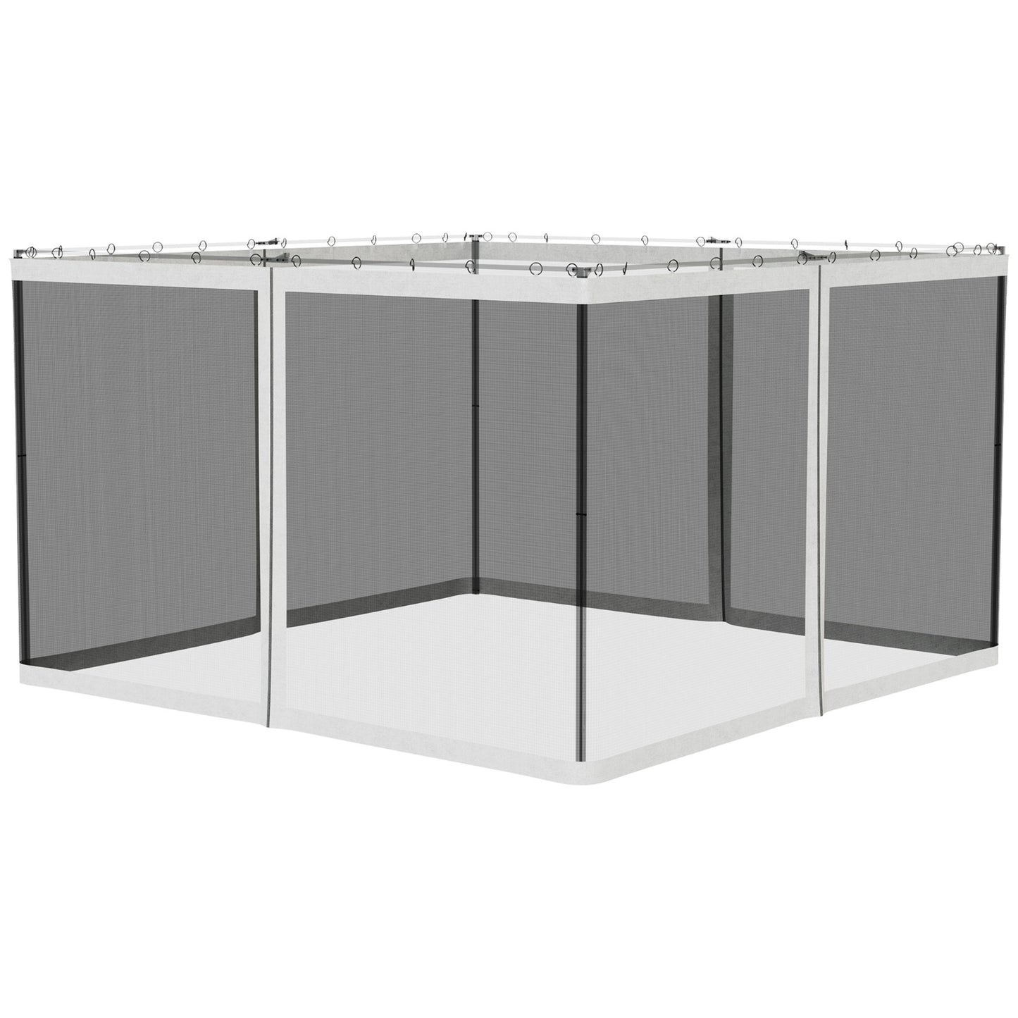 Outsunny 10' X 12' Replacement Mesh Sidewall Netting For Patio Gazebos And Canopy Tents With Zippers