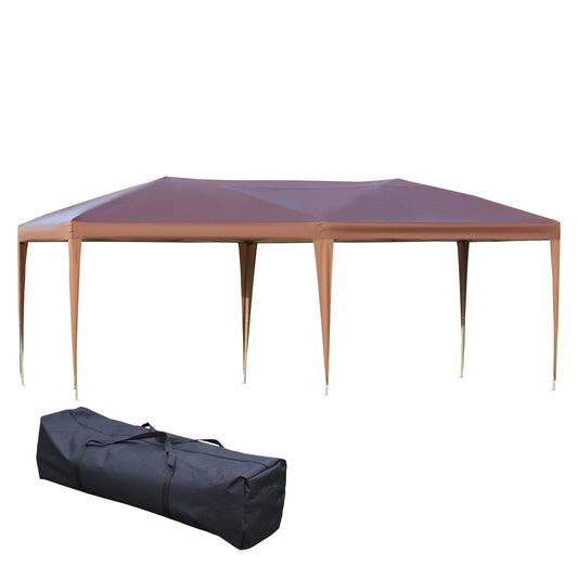 Outsunny 10' X 19.2' Pop Up Canopy Tent, Heavy Duty Tents For Parties, Outdoor Instant Gazebo Sun Sh