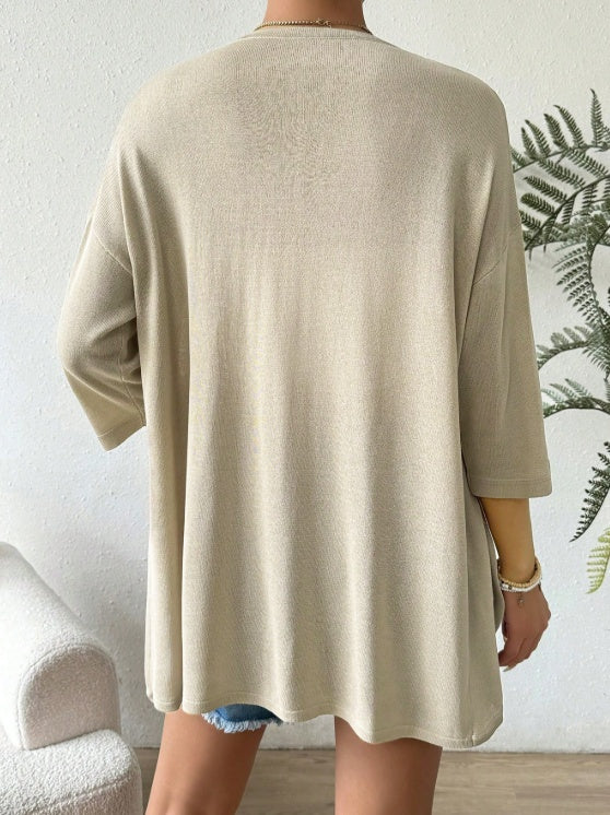 Women's Solid Color Button Loose And Fashionable Cardigan Jacket