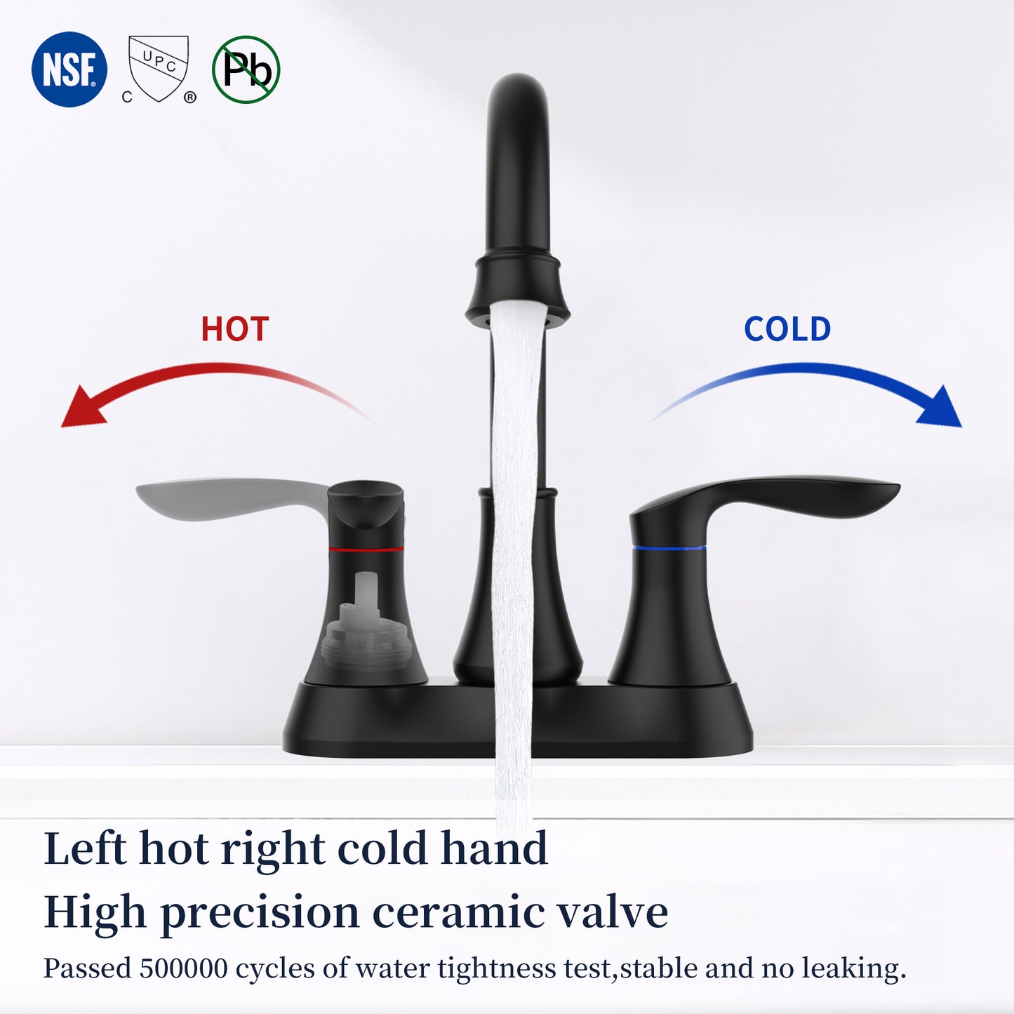 2 Handles 4-inch Pop-up Bronze Bathroom Faucet