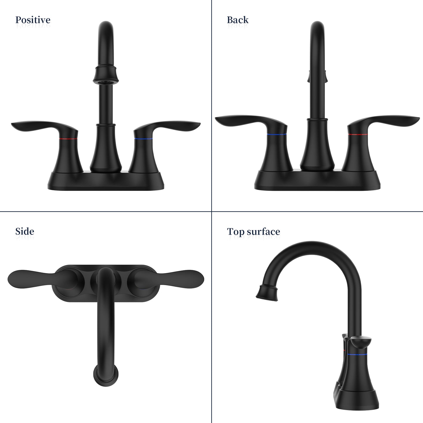 2 Handles 4-inch Pop-up Bronze Bathroom Faucet
