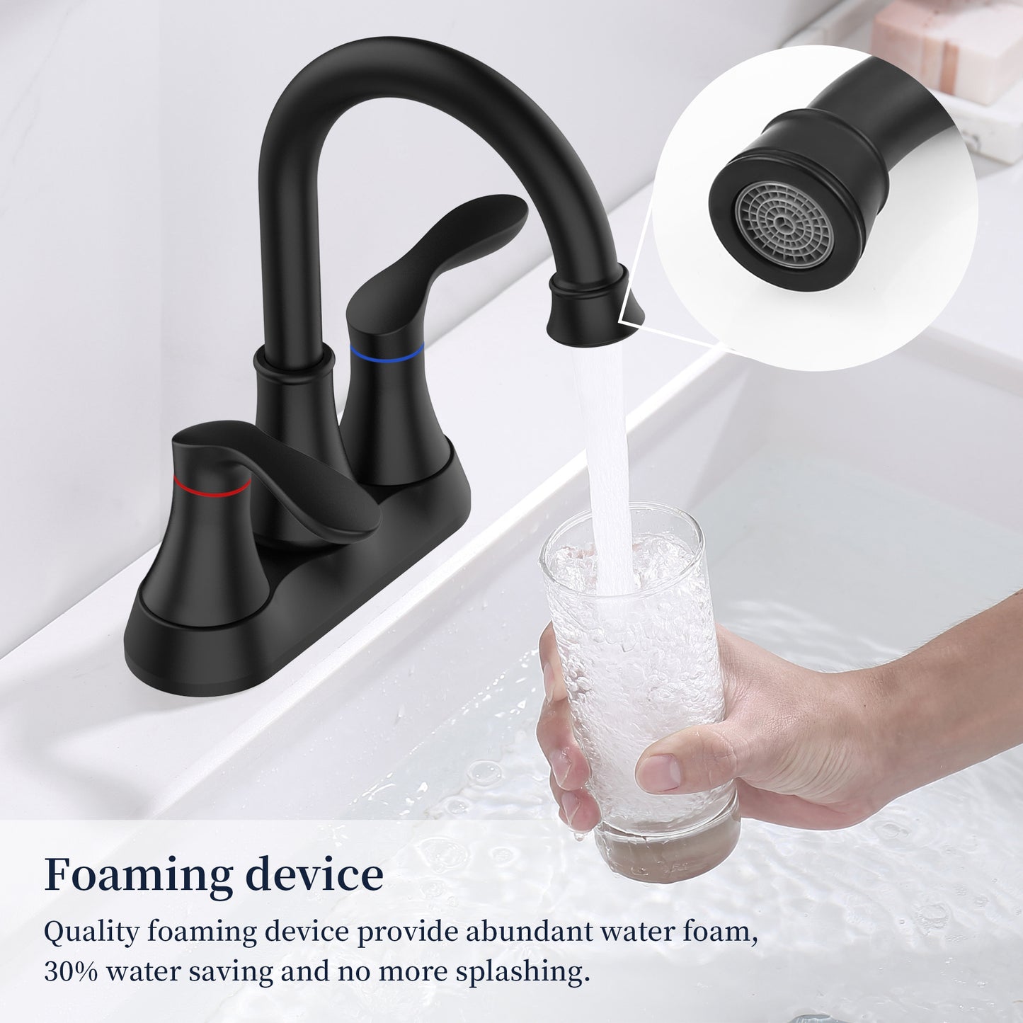 2 Handles 4-inch Pop-up Bronze Bathroom Faucet