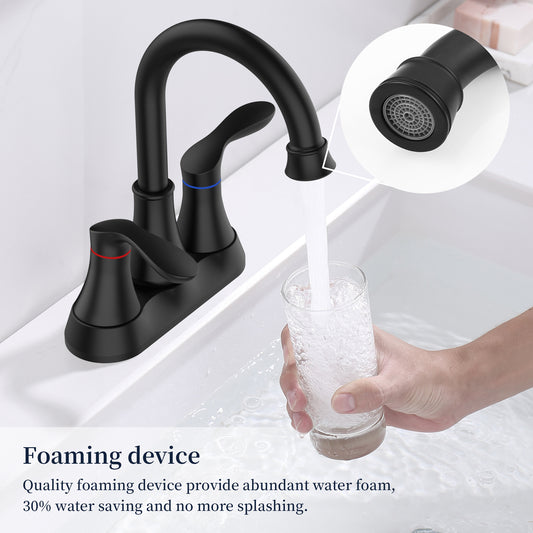 2 Handles 4-inch Pop-up Bronze Bathroom Faucet