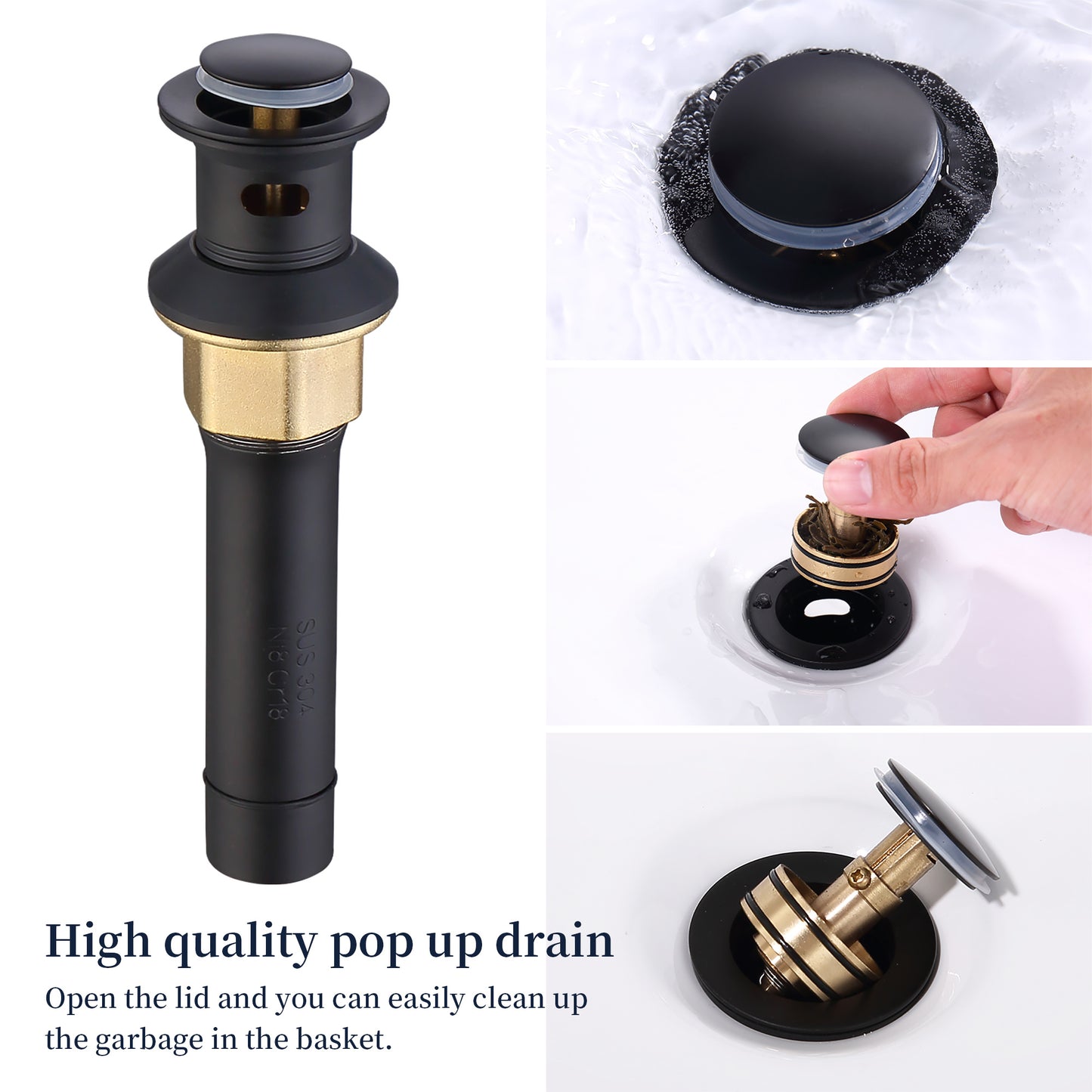 2 Handles 4-inch Pop-up Bronze Bathroom Faucet