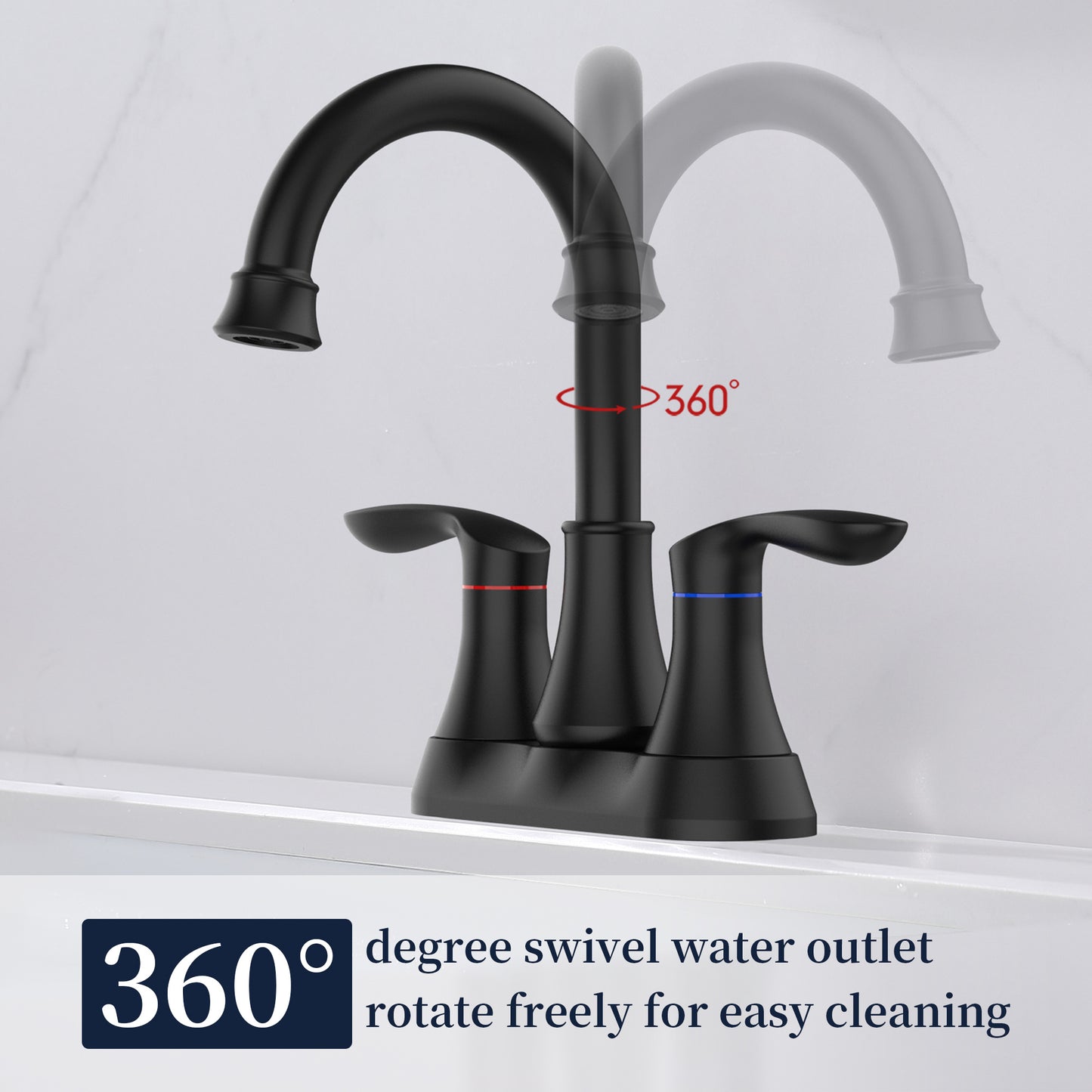 2 Handles 4-inch Pop-up Bronze Bathroom Faucet