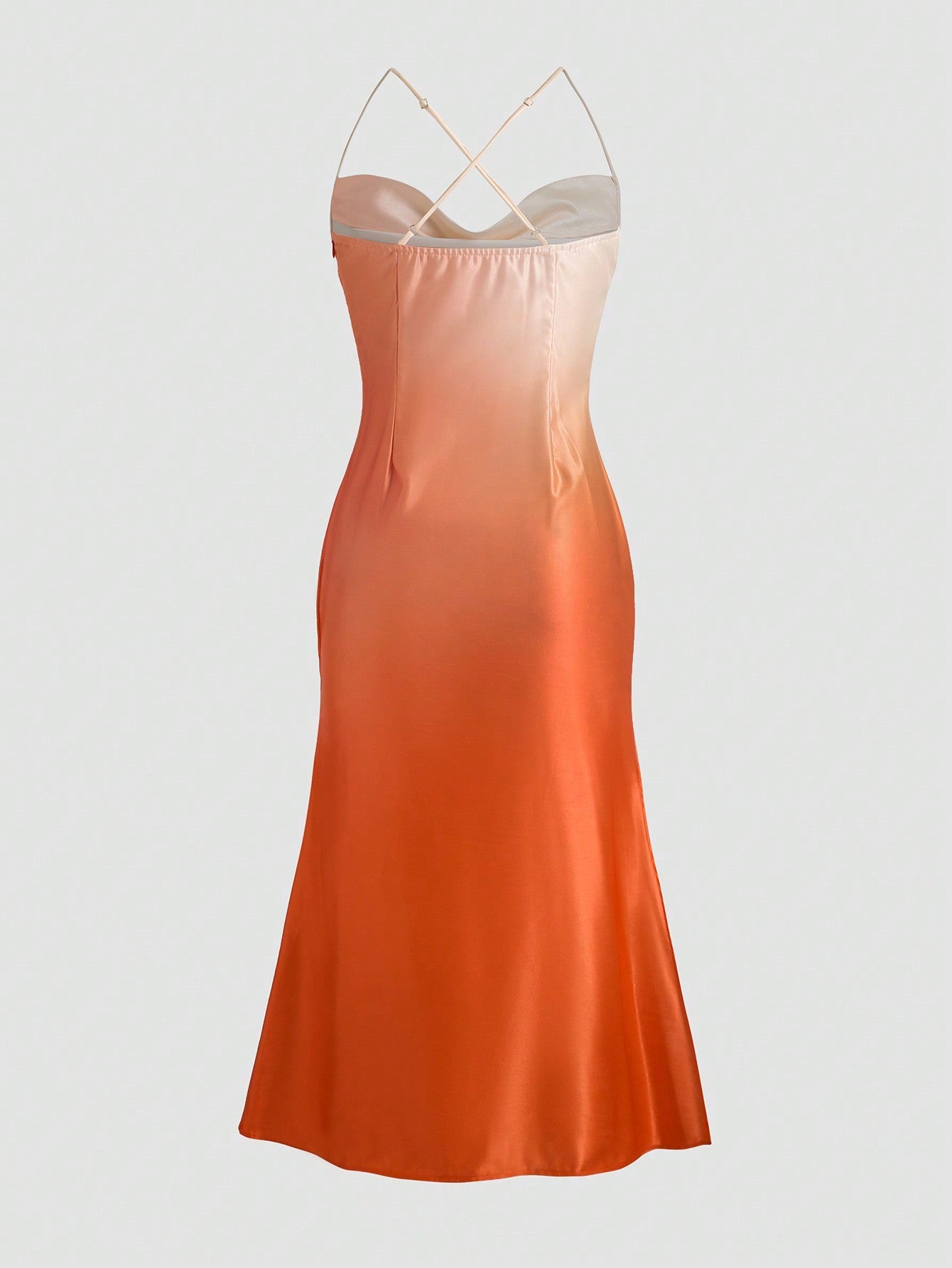 Ombre Floral Print Evening Gown For Wedding Party, Elegant Cocktail Semi Formal Prom Dress, For Birthday, Wedding Guest, Graduation, Dinner, Homecoming