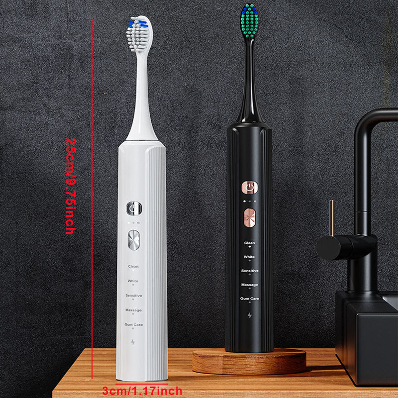 Aquasonic Black Series Ultra Whitening Toothbrush   ADA Approved Electric Toothbrush    8 Brush Heads    Travel Case   40.000 VPM Electric Motor    Wireless Charging  4 Modes With Smart Timer