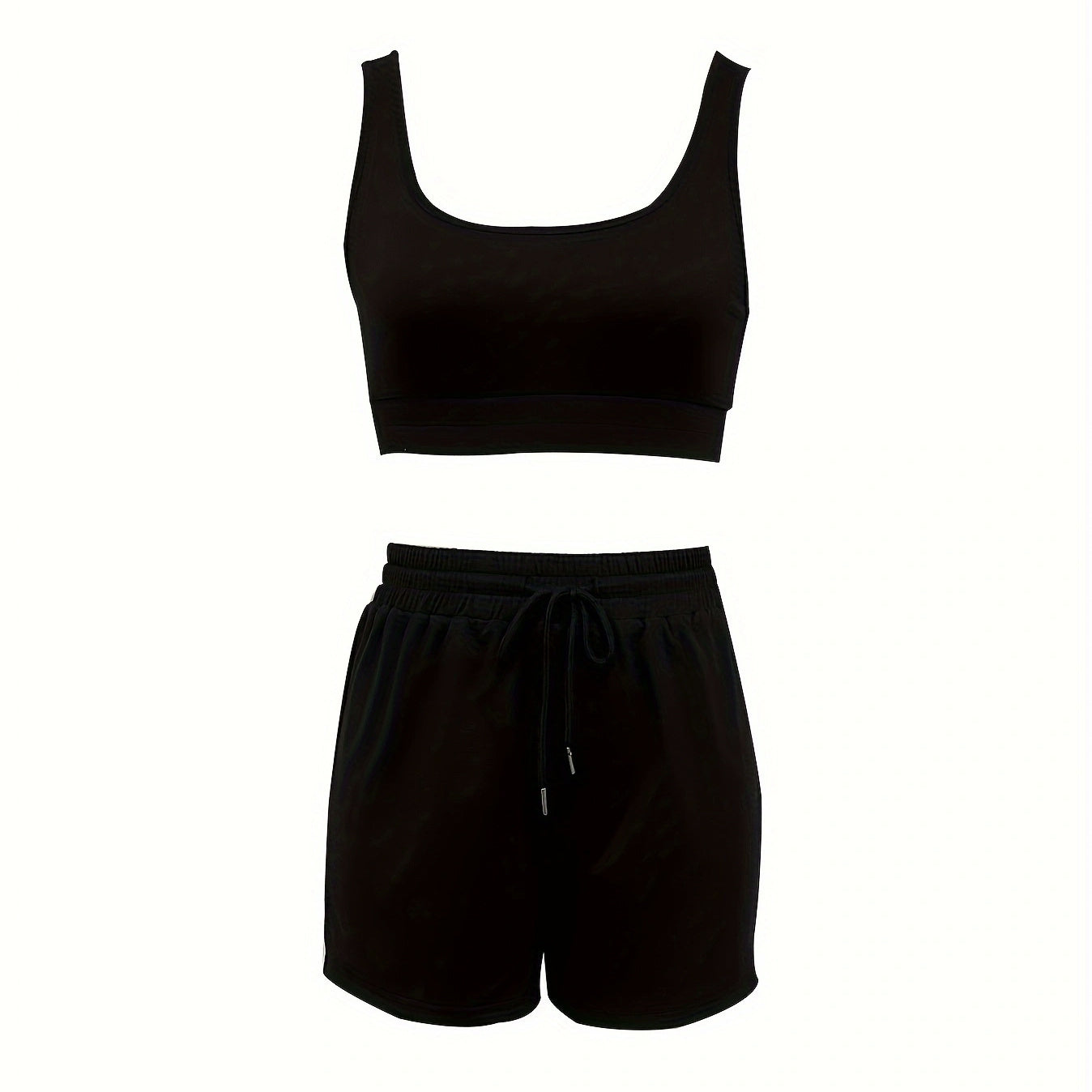 Women's Solid Color Casual Fashion Camisole Vest Shorts Set