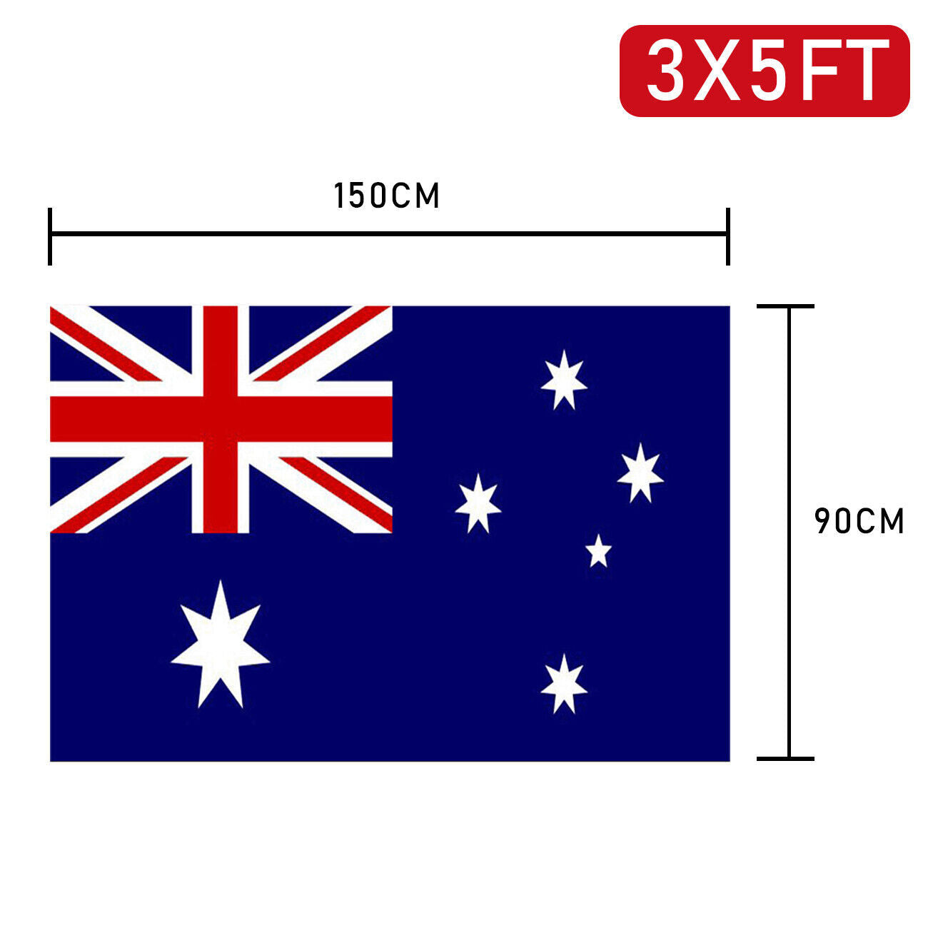 AUSTRALIAN FLAG GIANT 3ft X 5ft 90cm X 150cm AUSTRALIA DAY NATIONAL DECORATION