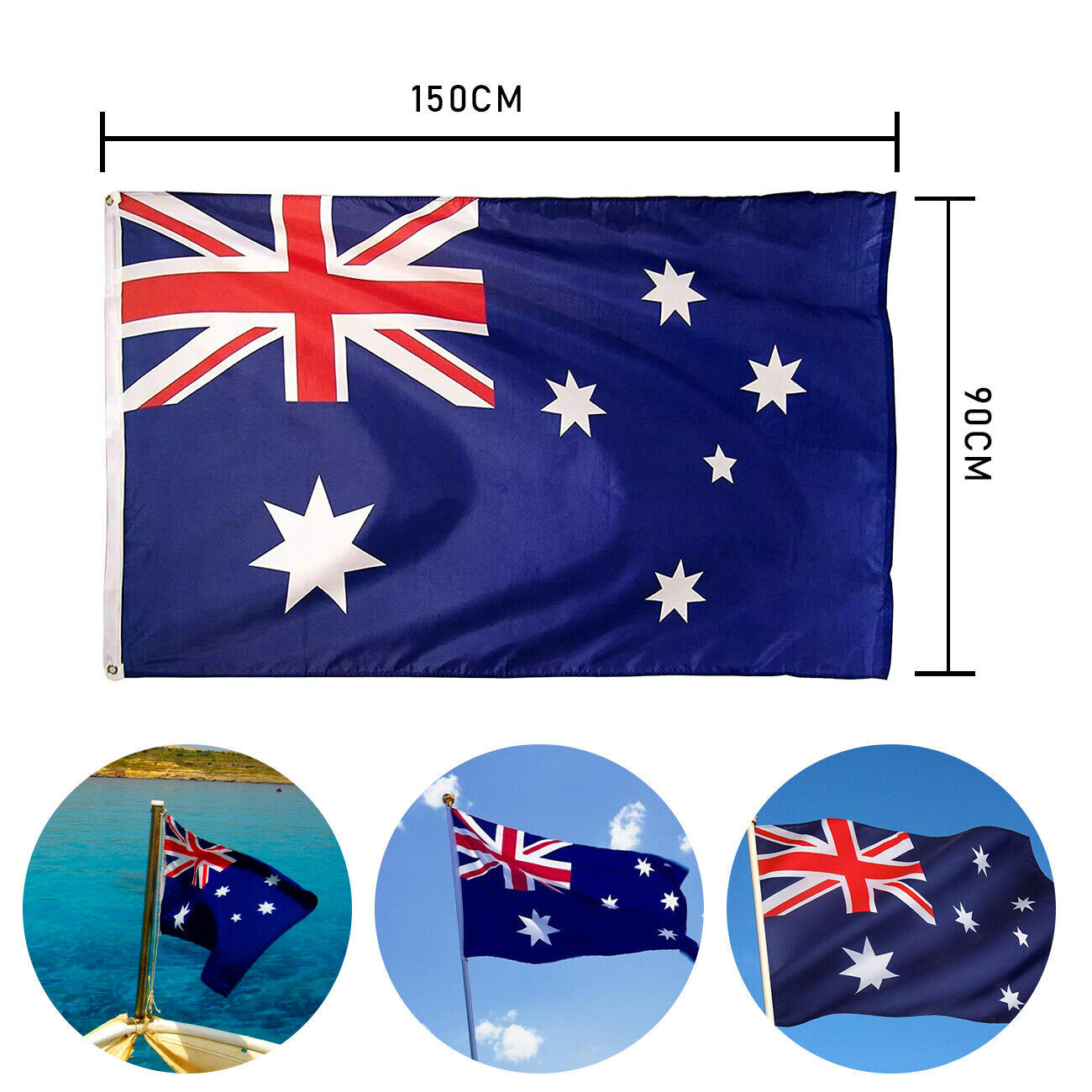 AUSTRALIAN FLAG GIANT 3ft X 5ft 90cm X 150cm AUSTRALIA DAY NATIONAL DECORATION