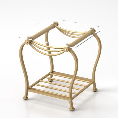 Tempered Glass Surface 3-piece Set Tea Table Decoration Rectangular Tea Table