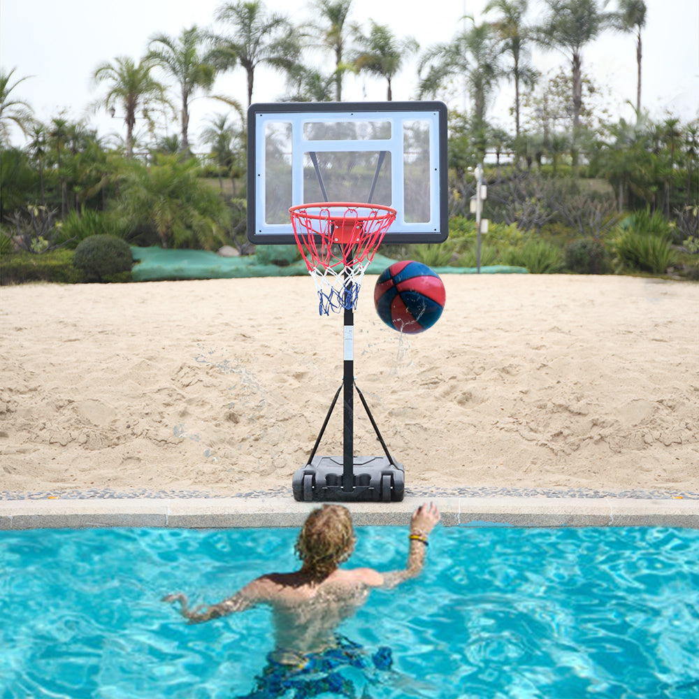 PVC Transparent Board Basket Frame Adjustable 115-135cm Basketball Stand