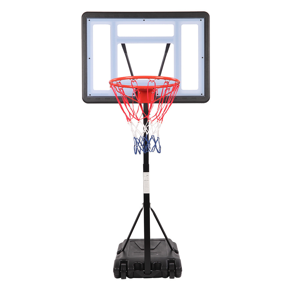 PVC Transparent Board Basket Frame Adjustable 115-135cm Basketball Stand