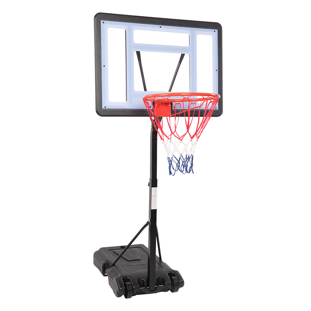 PVC Transparent Board Basket Frame Adjustable 115-135cm Basketball Stand
