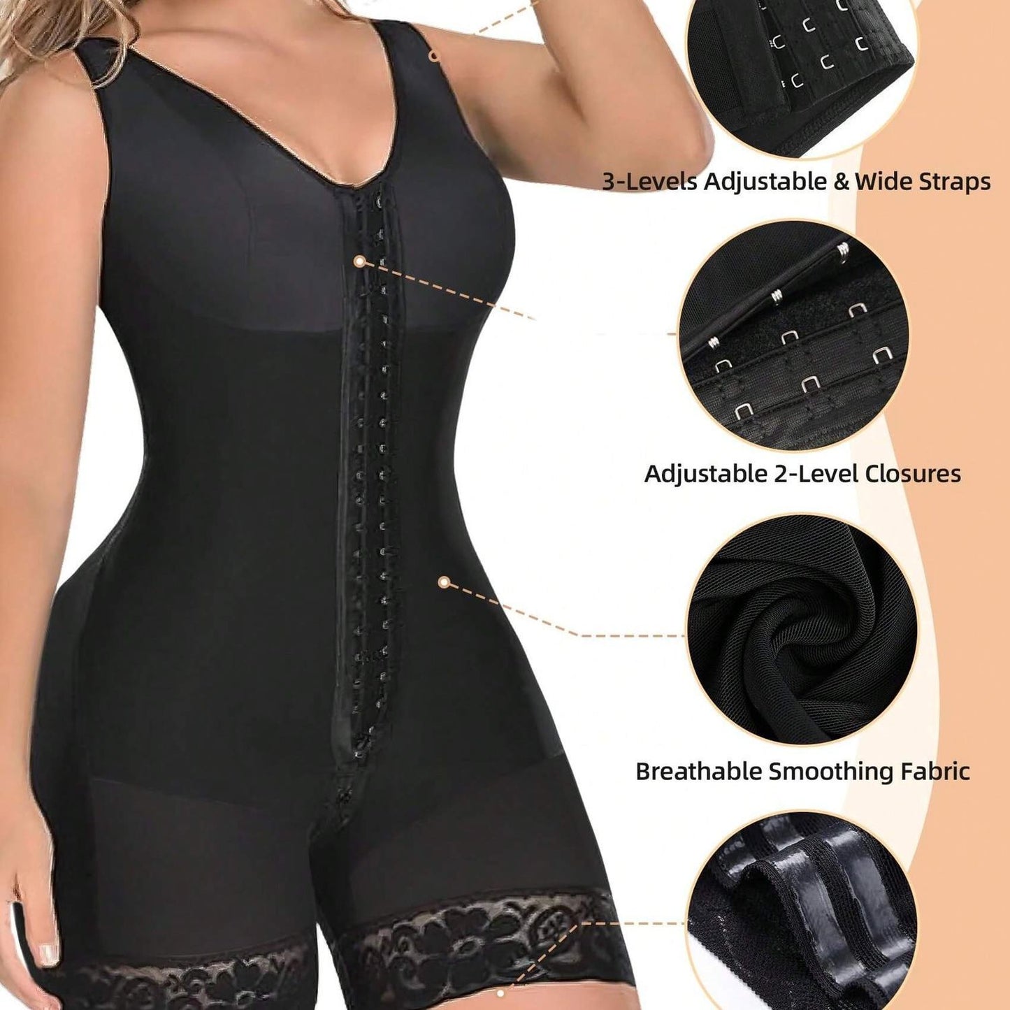 Fajas Colombianas Women's Shapewear, Full Body Sculpting After Abdominal Control, Hip Lifter With Zipper Crotch, Women's Fitness Set,- Prohibition Of Selling On The Amazon Platform