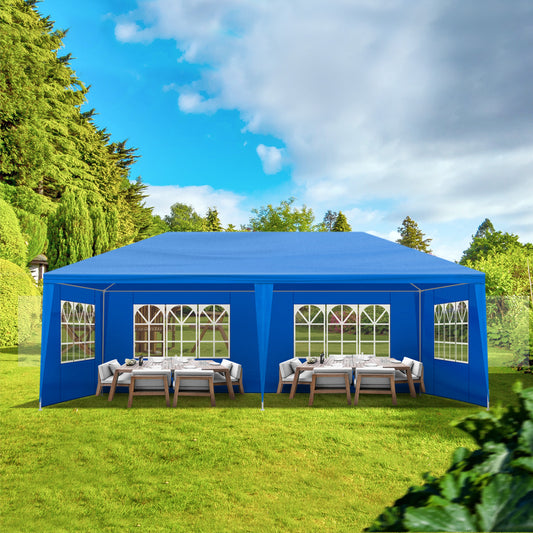 10x20ft Blue 6-sided Low-end Cooling Shed Iron PE Cloth