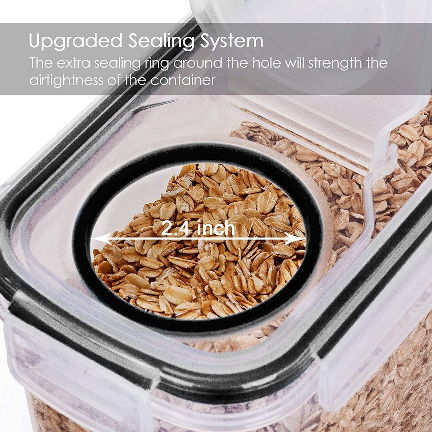 SET OF 4 AIR TIGHT STORAGE CONTAINERS CEREAL FOOD DRY KITCHEN PATRY DISPENSER