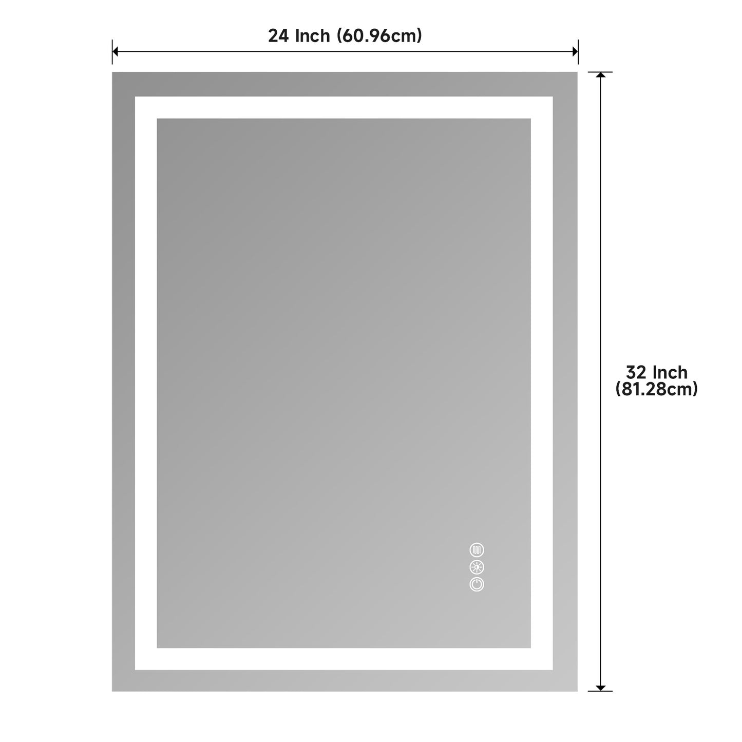 24x32 Inch Frameless Tempered Glass With Dual LED Light Strips For Front And Rear Illumination, Unable To Ship On Weekends, USPS, FedEx